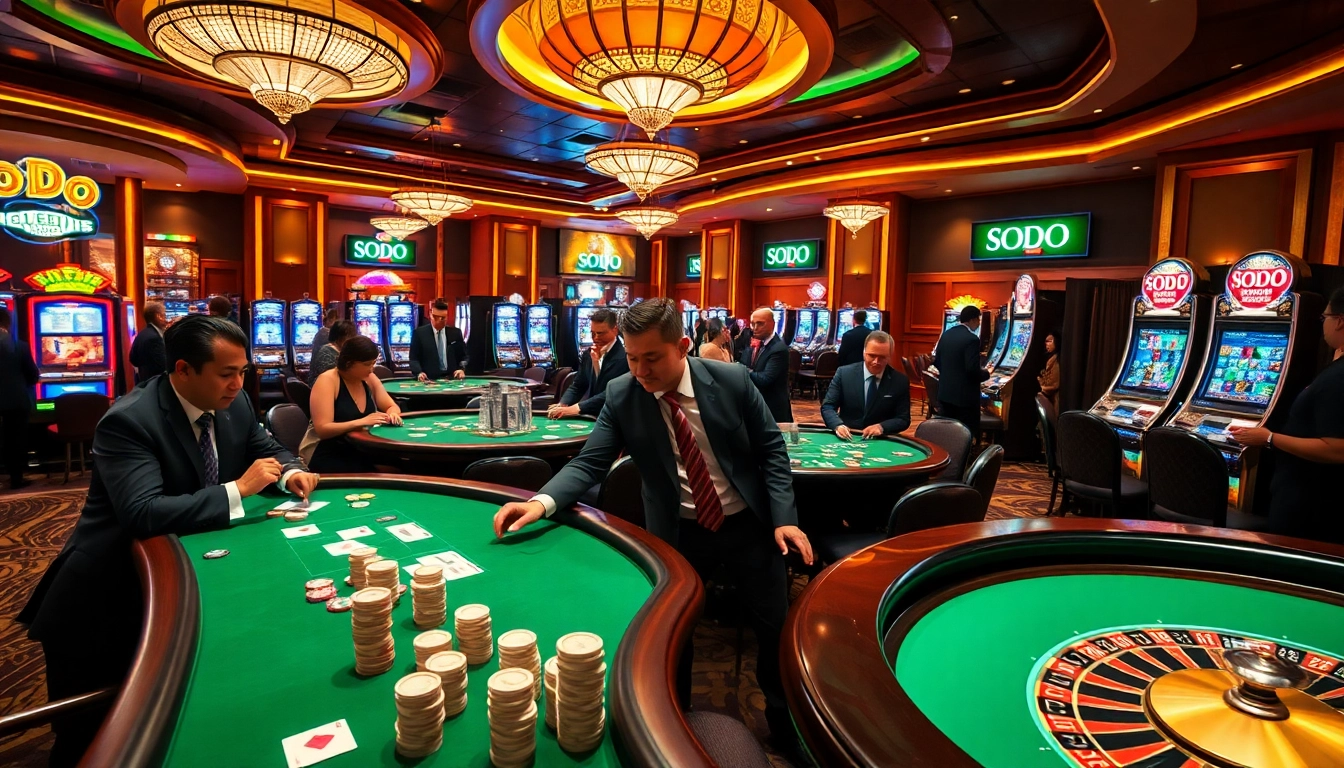 Experience the thrill of SODO Casino with high-paced poker games and vibrant slot machines.