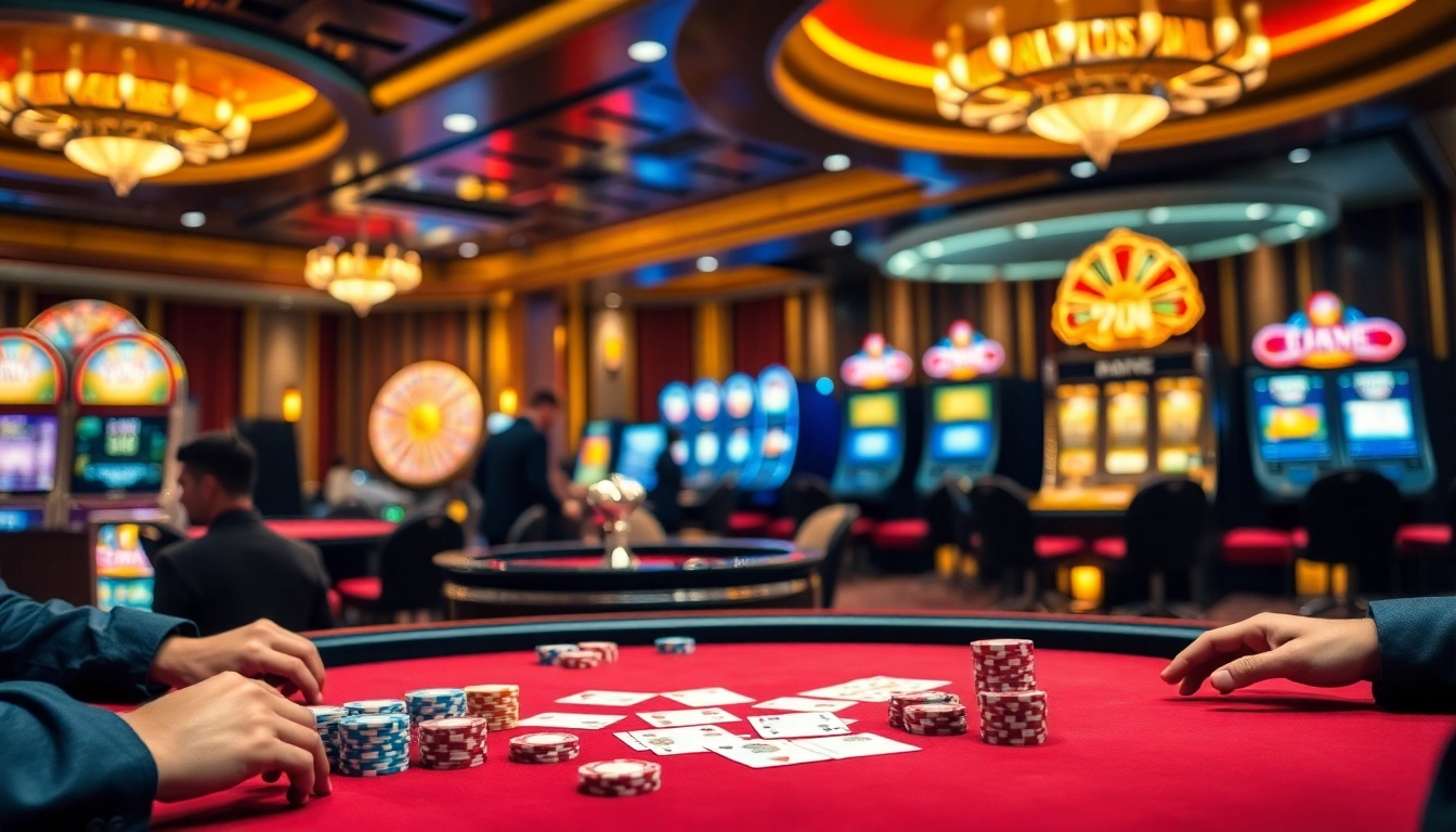 Exciting atmosphere at a site casino en ligne 2026 with poker chips and roulette wheel.