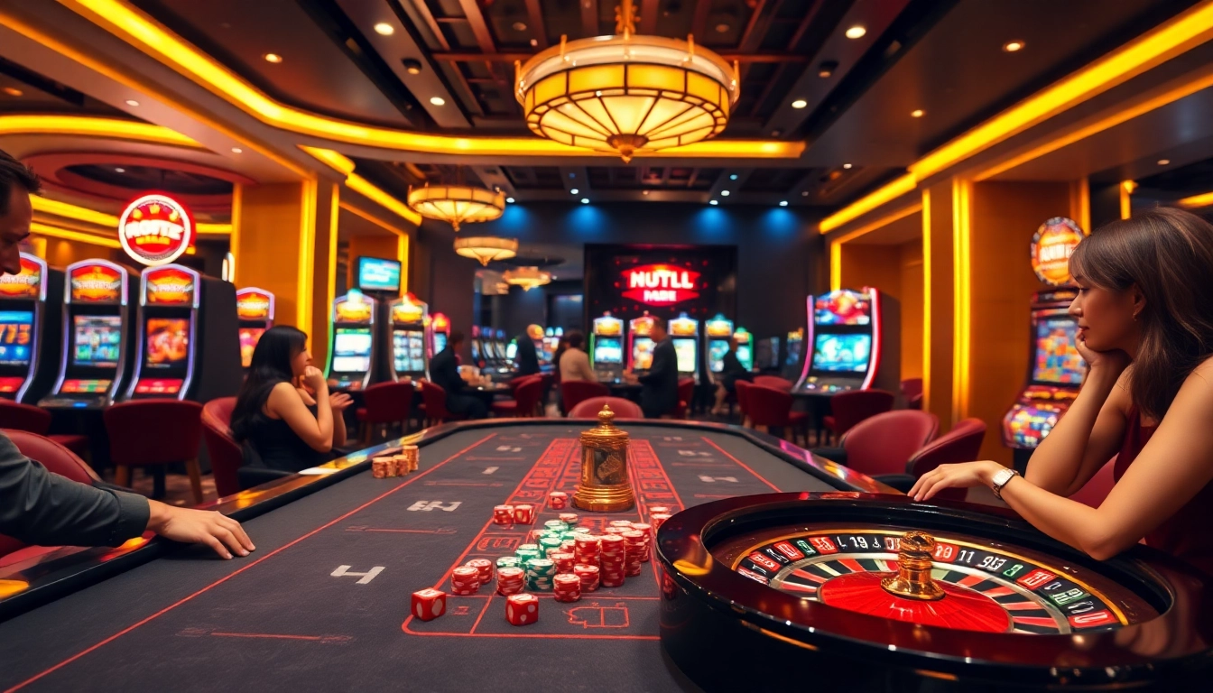 Enjoying a thrilling game at the casino with rr88 link highlighted in the vibrant atmosphere of gambling.