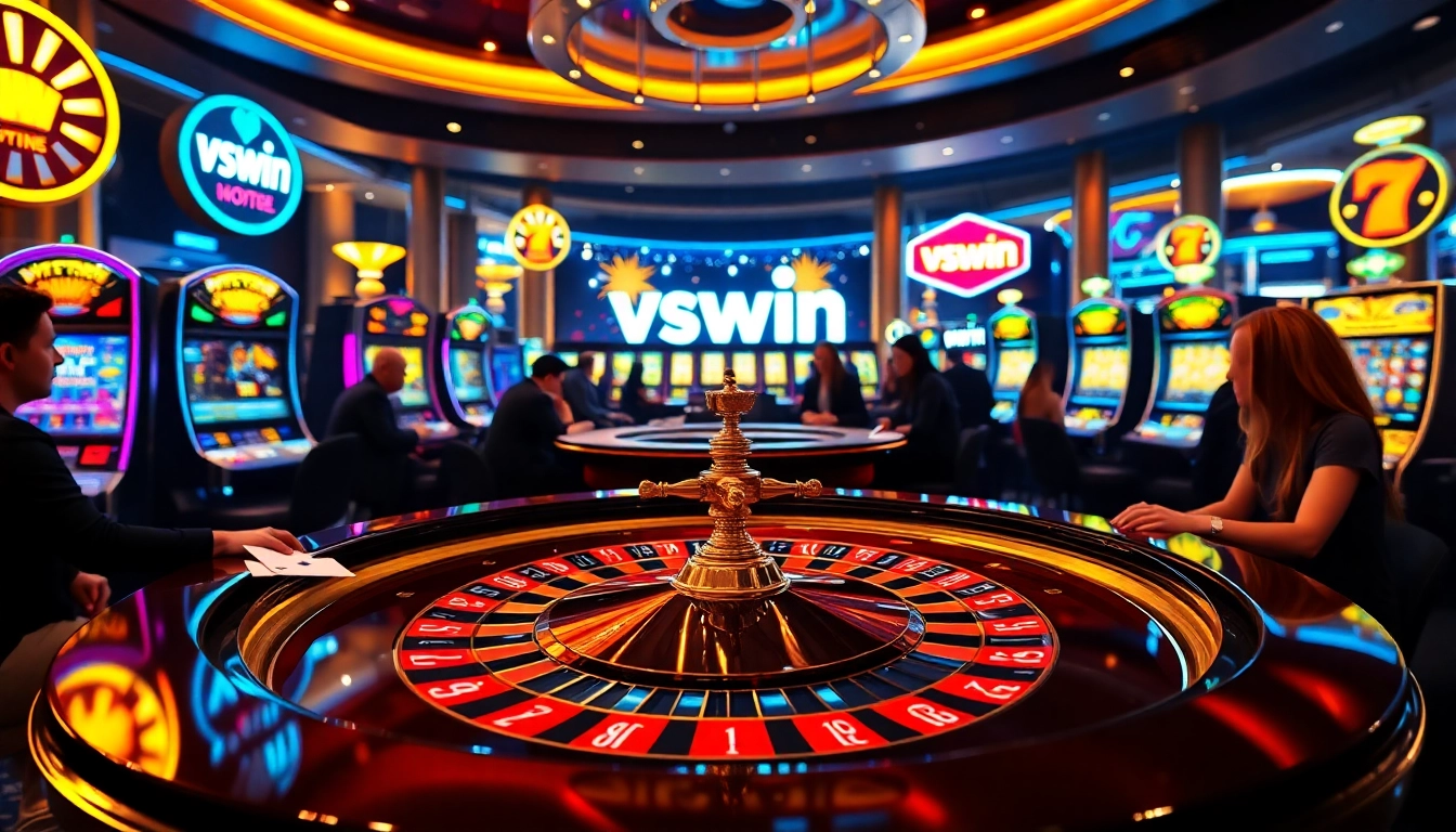 Players enjoying a high-stakes roulette game at VSWIN casino, immersed in excitement.